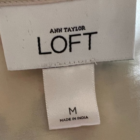 Loft Tank, Off White - Attached Fabric Necklace and Flower, Tie Neck - Medium - Picture 3 of 5